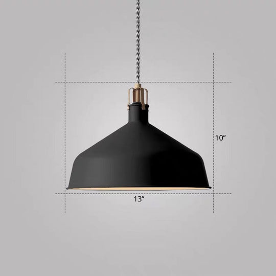 Modern Metal Barn Hanging Pendant Light For Dining Room - 1-Head Suspension