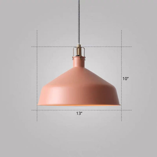 Modern Metal Barn Hanging Pendant Light For Dining Room - 1-Head Suspension