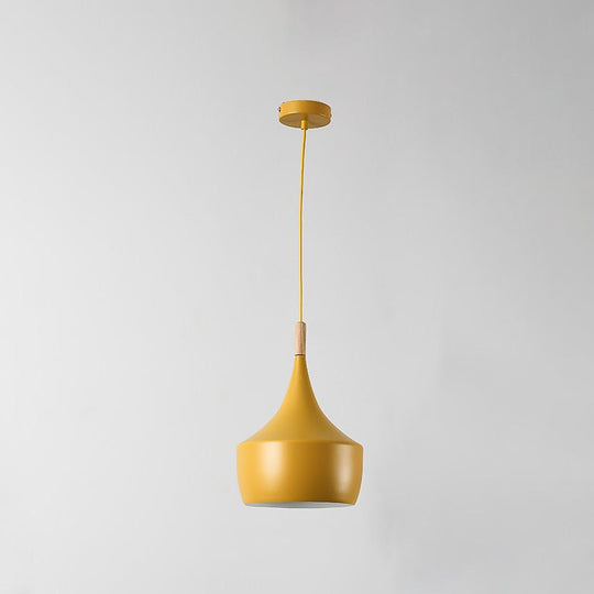 Sleek Geometry Pendant Light Kit with Wood Cork Accent - Ideal for Dining Room