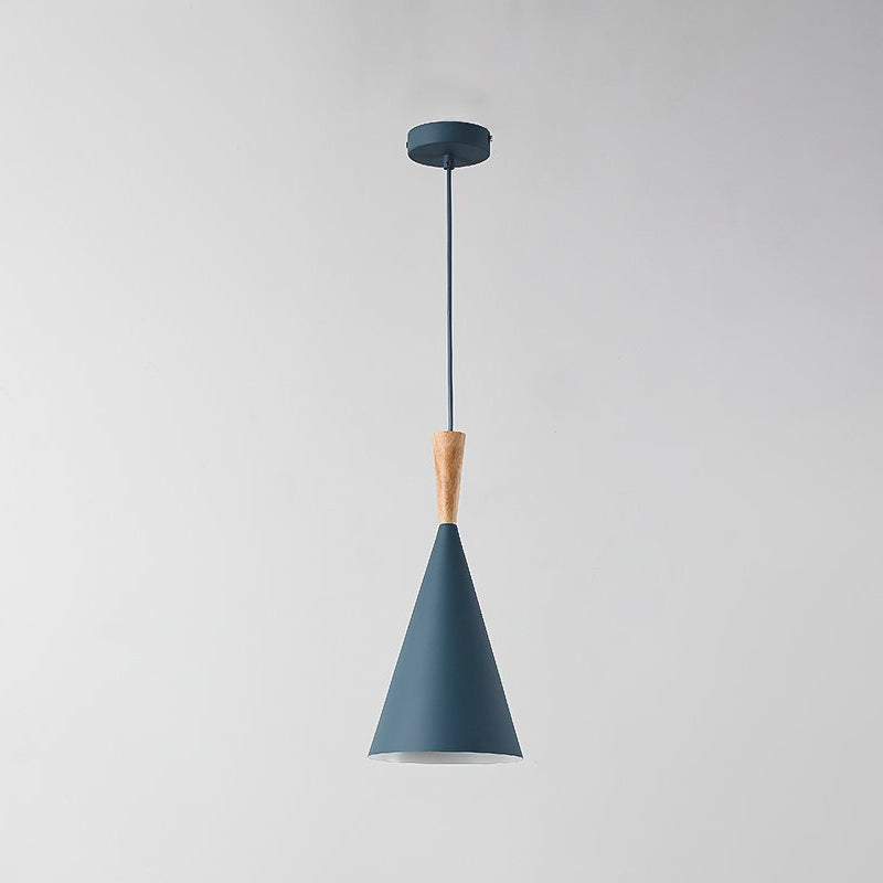 Sleek Geometry Pendant Light Kit with Wood Cork Accent - Ideal for Dining Room
