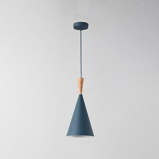 Sleek Geometry Pendant Light Kit with Wood Cork Accent - Ideal for Dining Room