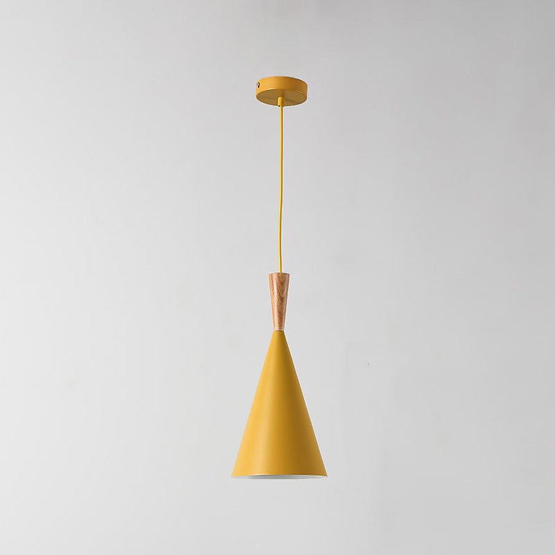 Sleek Geometry Pendant Light Kit with Wood Cork Accent - Ideal for Dining Room