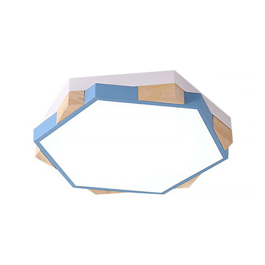 Nordic Hexagon Flush Mount Acrylic Ceiling Lamp for Study Room