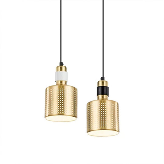 Minimalist Metal Cylinder Ceiling Light Pendant - 1 Head Drop for Bedside