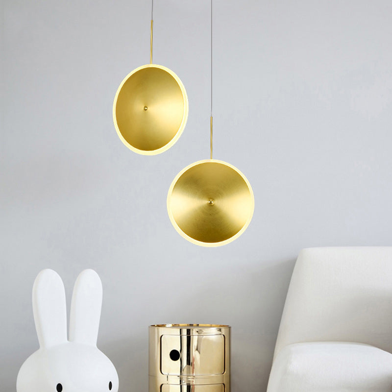 Modern LED Brass Bedside Light with Aluminum Shade