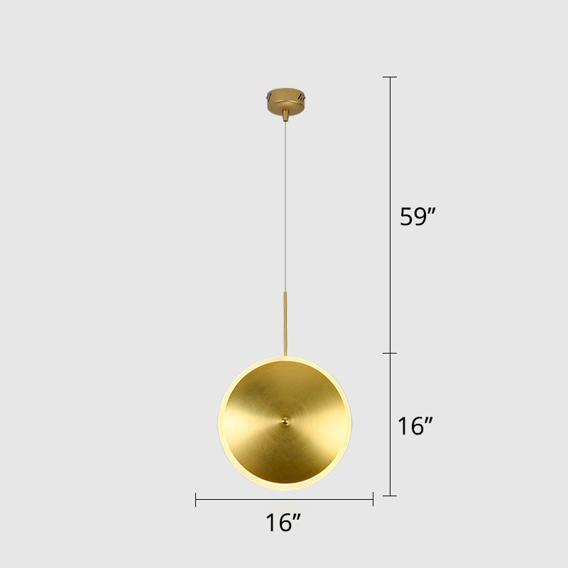 Modern LED Brass Bedside Light with Aluminum Shade