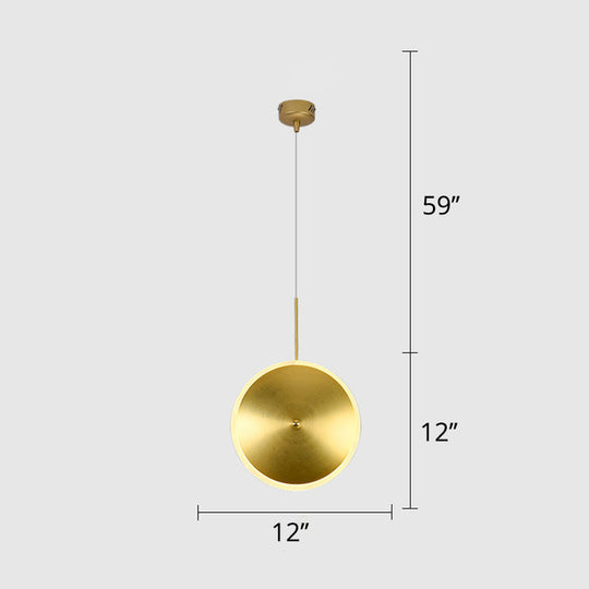 Modern LED Brass Bedside Light with Aluminum Shade