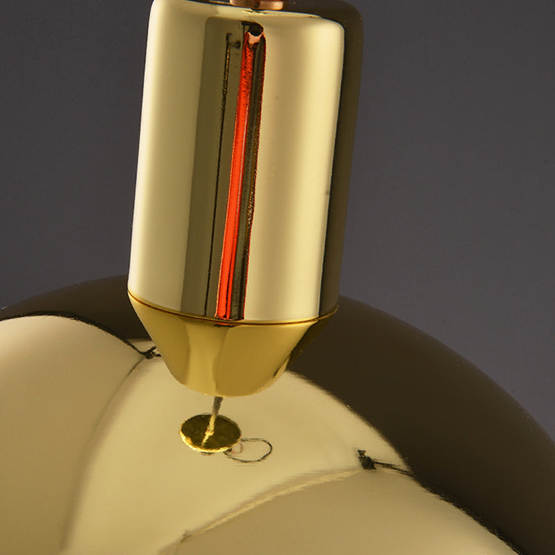 Modernist Metal Pendant Lamp With Inner Opal Glass Shade - Split Dome Design 1-Light Fixture