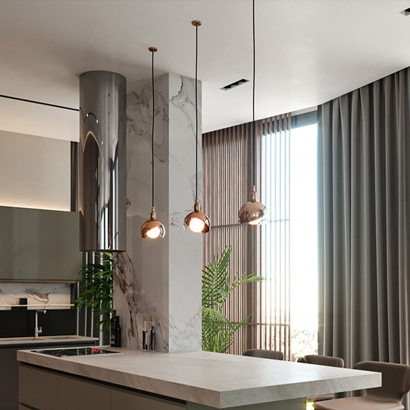 Lampe à suspension en métal - Plafonnier moderne à 1 tête pour salle à manger