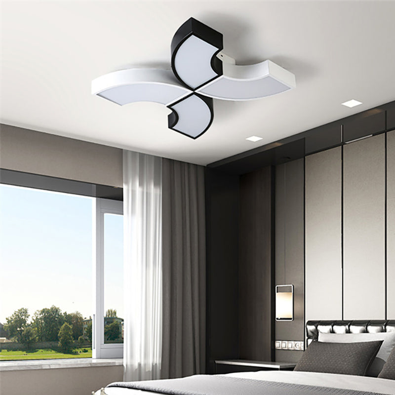 Macaron Half-Ring Flush Mount LED Ceiling Light for Children's Room - Warm/White Light