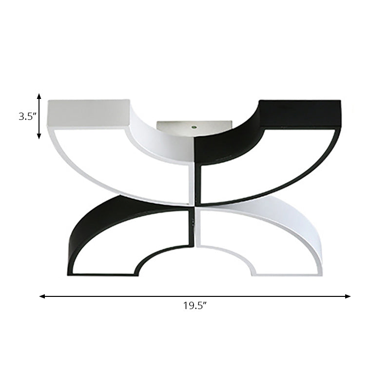 Macaron Half-Ring Flush Mount LED Ceiling Light for Children's Room - Warm/White Light