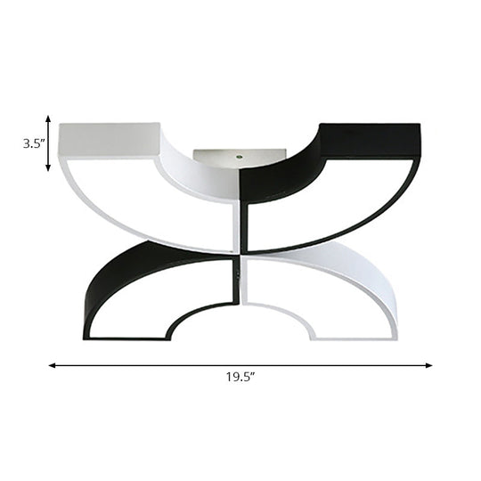 Macaron Half-Ring Flush Mount LED Ceiling Light for Children's Room - Warm/White Light