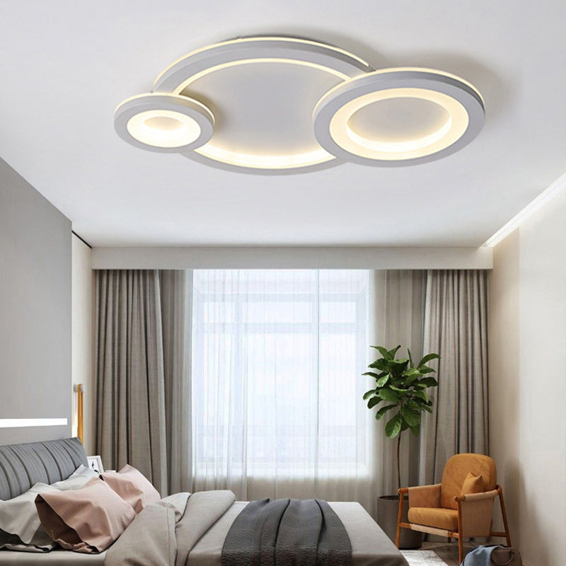 Modern White Ring and Oval LED Ceiling Light for Adult and Child Room