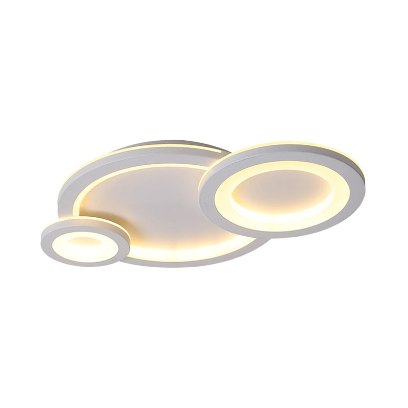 Modern White Ring and Oval LED Ceiling Light for Adult and Child Room