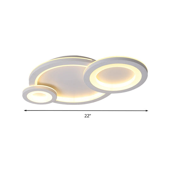 Modern White Ring And Oval Led Ceiling Light For Adult Child Room