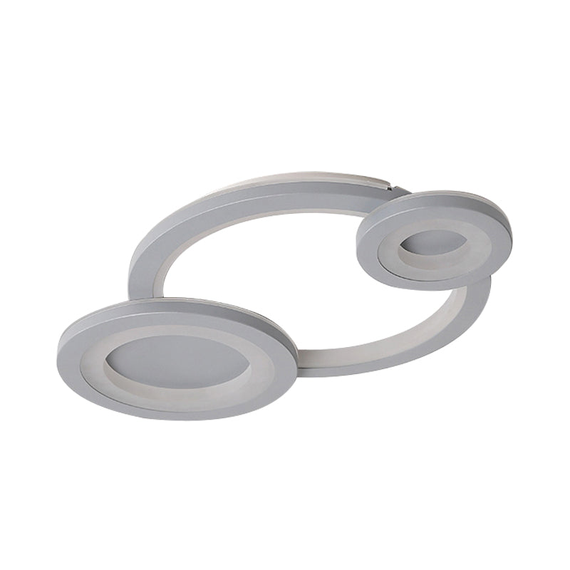 Modern White Ring and Oval LED Ceiling Light for Adult and Child Room