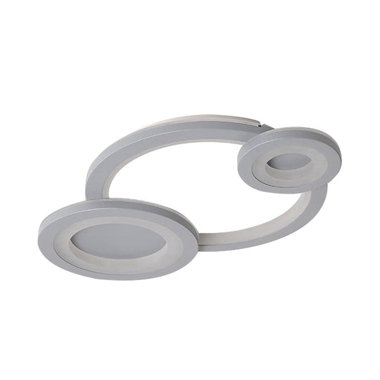 Modern White Ring and Oval LED Ceiling Light for Adult and Child Room