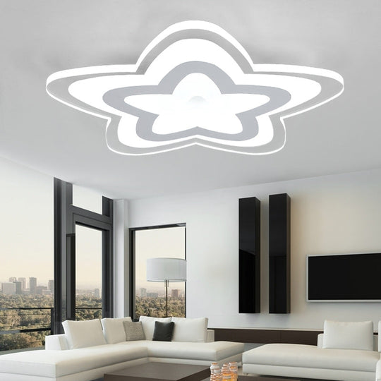 Contemporary Star Slim LED Ceiling Mount Light in White - Perfect for Game Room!