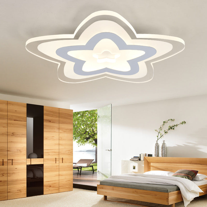Contemporary Star Slim LED Ceiling Mount Light in White - Perfect for Game Room!