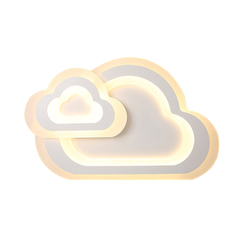 Sleek Cloud Ceiling Light: Acrylic White LED Mount for Baby Room