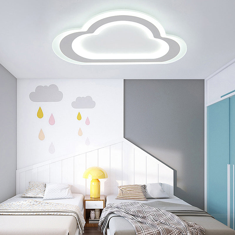 Sleek Cloud Ceiling Light: Acrylic White LED Mount for Baby Room