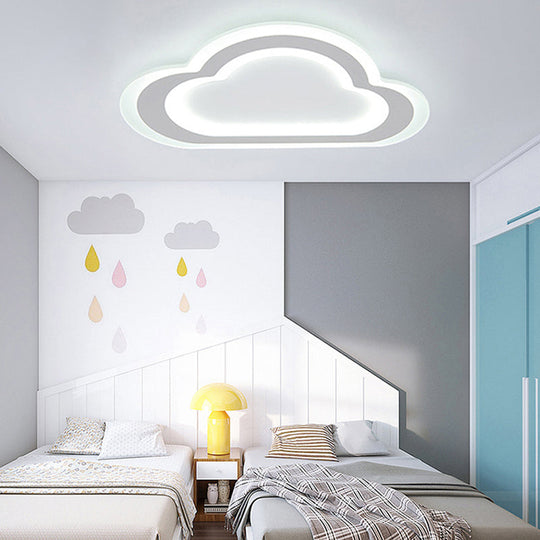 Sleek Cloud Ceiling Light: Acrylic White LED Mount for Baby Room