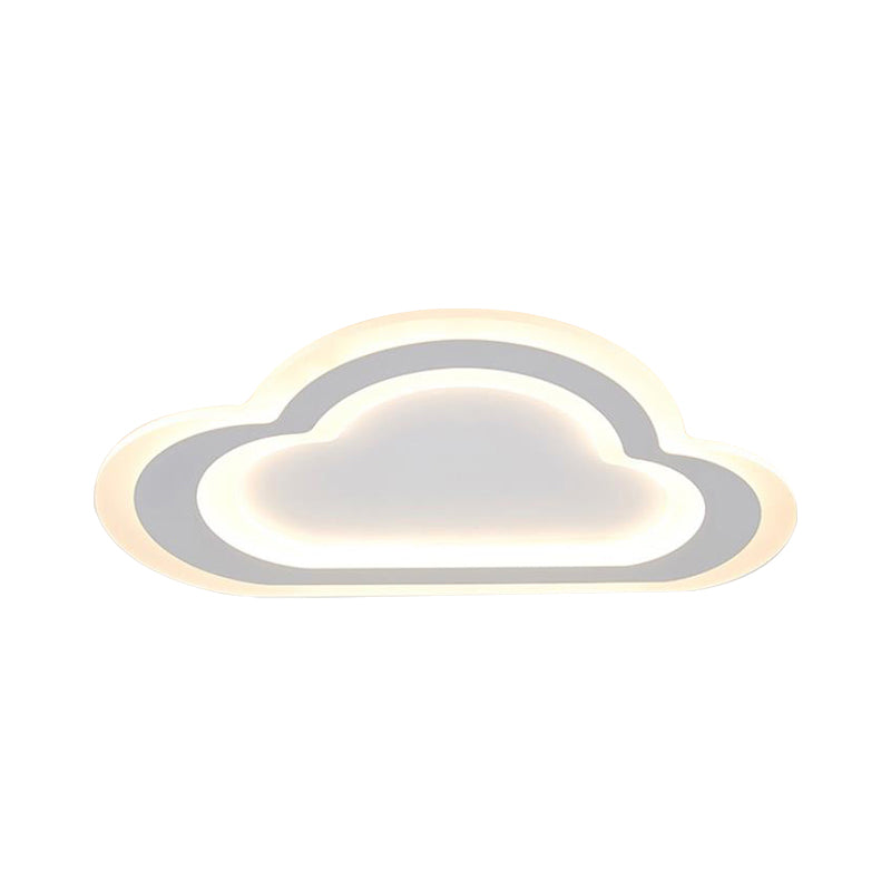 Sleek Cloud Ceiling Light: Acrylic White LED Mount for Baby Room