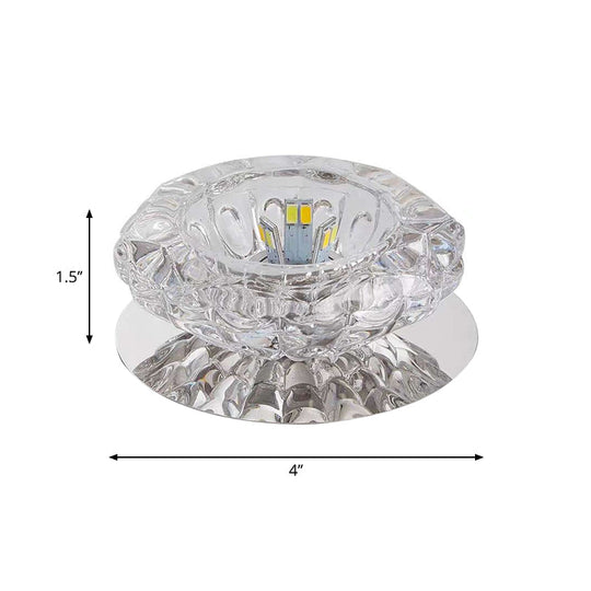 Crystal Floral Ceiling Mount Light: Modern Led Chrome Flush Porch Fixture
