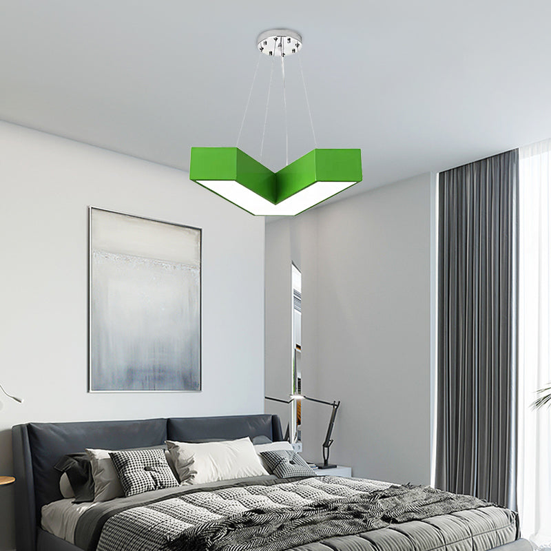 V-Shaped Pendant Chandelier Acrylic Led Hanging Light For Bedroom - Modern & Stylish Design In