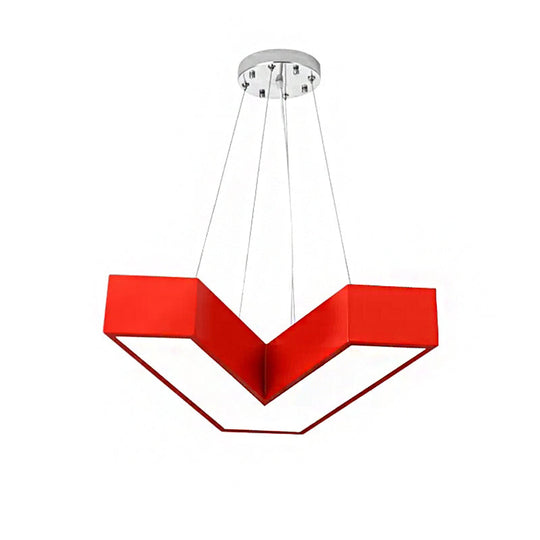 V-Shaped Pendant Chandelier Acrylic Led Hanging Light For Bedroom - Modern & Stylish Design In
