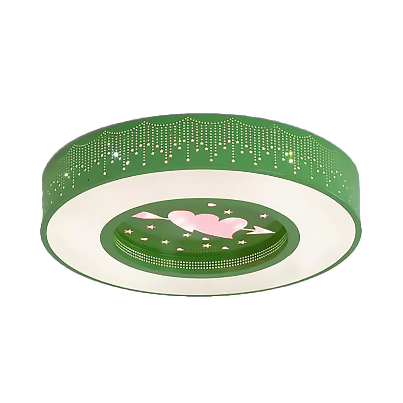 Macaron Acrylic LED Ceiling Lamp - Blue/Yellow/Green, 16"/19.5"/23.5" Round Flush Mount, Bedroom Lighting