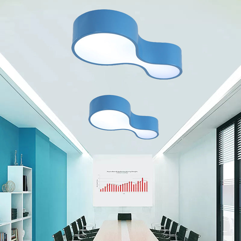 Contemporary Acrylic LED Flush Mount Light for Kindergarten - Red/Yellow/Blue/Green Gourd Shape - Third Gear/White Light