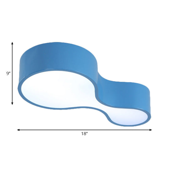 Contemporary Acrylic LED Flush Mount Light for Kindergarten - Red/Yellow/Blue/Green Gourd Shape - Third Gear/White Light