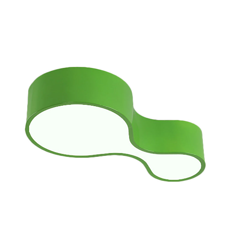 Contemporary Acrylic LED Flush Mount Light for Kindergarten - Red/Yellow/Blue/Green Gourd Shape - Third Gear/White Light