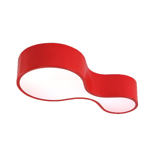 Contemporary Acrylic LED Flush Mount Light for Kindergarten - Red/Yellow/Blue/Green Gourd Shape - Third Gear/White Light