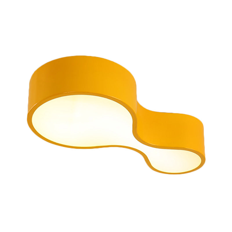 Contemporary Acrylic LED Flush Mount Light for Kindergarten - Red/Yellow/Blue/Green Gourd Shape - Third Gear/White Light