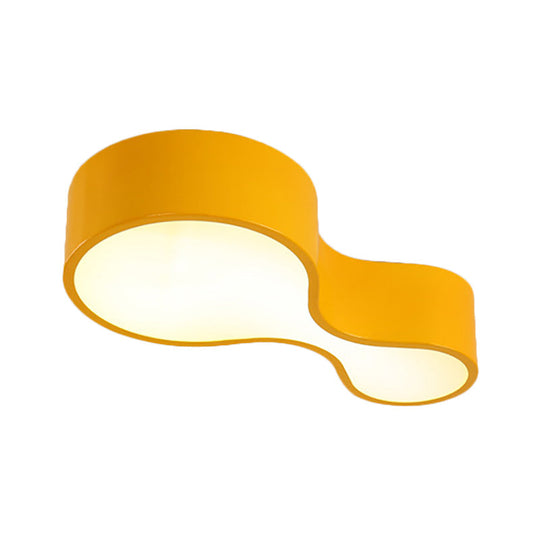 Contemporary Acrylic LED Flush Mount Light for Kindergarten - Red/Yellow/Blue/Green Gourd Shape - Third Gear/White Light