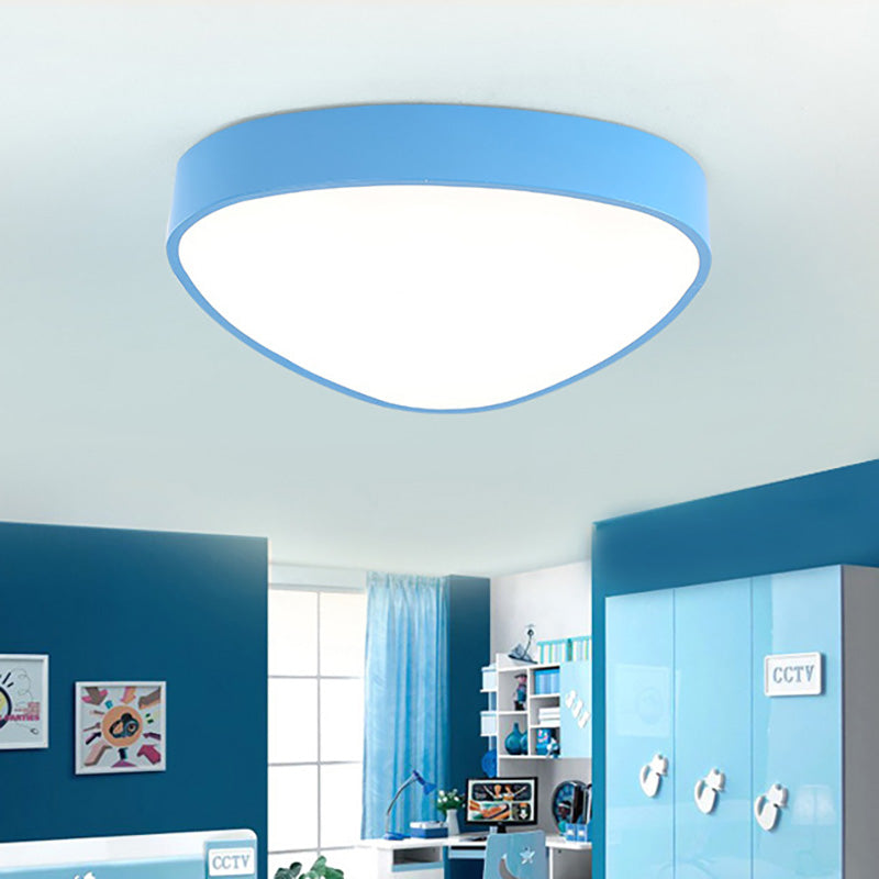 Modern Acrylic Triangle Ceiling Mount Light - Red/Blue/Yellow, LED Flush Mount Lamp, 18"/23.5" Dia, Third Gear/White Light, Indoor