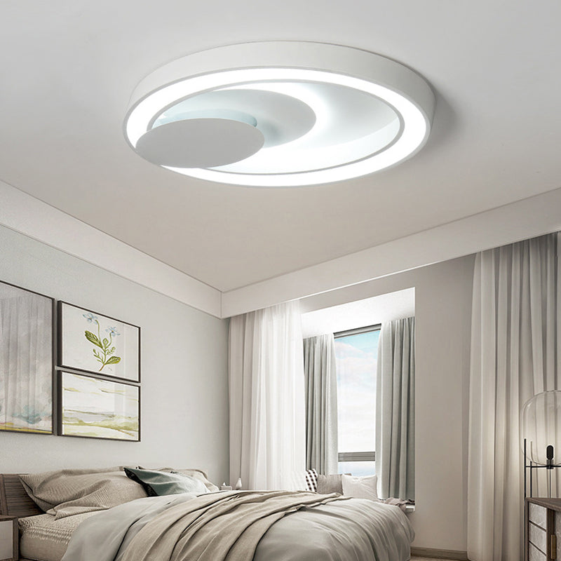 Modern LED Ceiling Mount Light in White for Kid's Bedroom