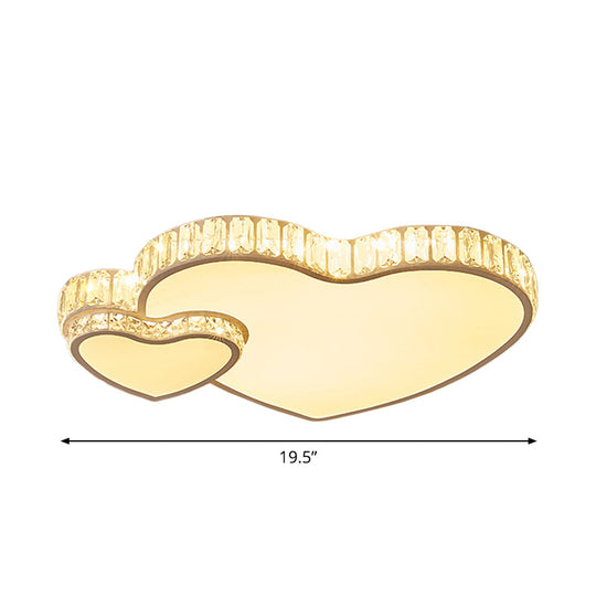 Modern Acrylic LED Flush Mount Ceiling Light with Crystal Trim - Perfect for Bedrooms