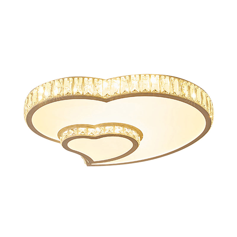 Modern Acrylic Led Flush Mount Ceiling Light With Crystal Trim - Perfect For Bedrooms