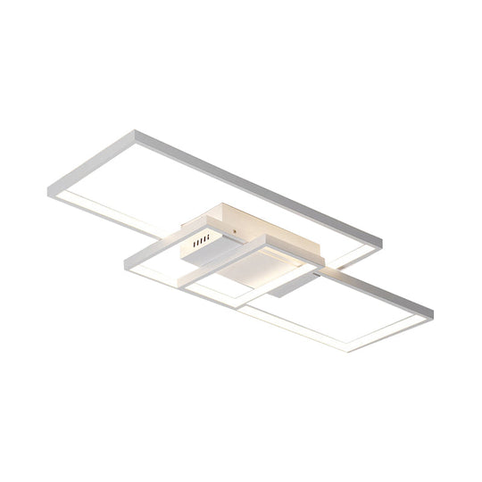Contemporary Acrylic LED Flush Ceiling Light - 33.5"/41" Wide - Flushmount Lighting in Black/White - Warm/White/Natural Light Options