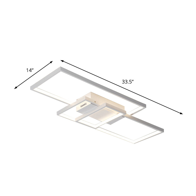 Contemporary Acrylic LED Flush Ceiling Light - 33.5"/41" Wide - Flushmount Lighting in Black/White - Warm/White/Natural Light Options