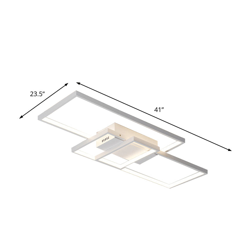 Contemporary Acrylic LED Flush Ceiling Light - 33.5"/41" Wide - Flushmount Lighting in Black/White - Warm/White/Natural Light Options