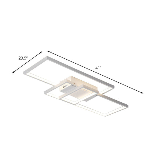 Contemporary Acrylic LED Flush Ceiling Light - 33.5"/41" Wide - Flushmount Lighting in Black/White - Warm/White/Natural Light Options
