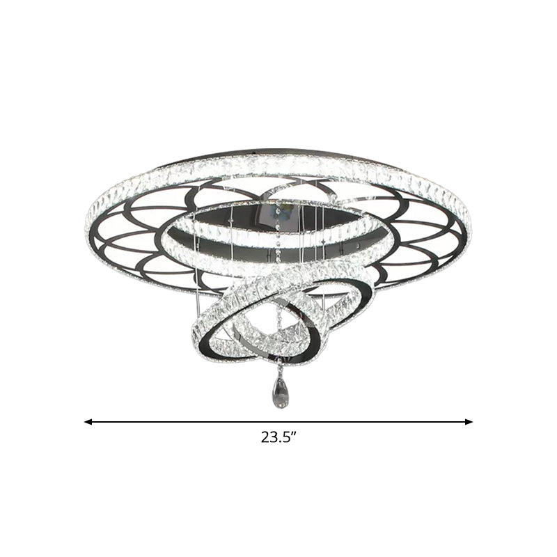 Minimalist Flush Mount Led Crystal Ring Light For Living Room Ceiling