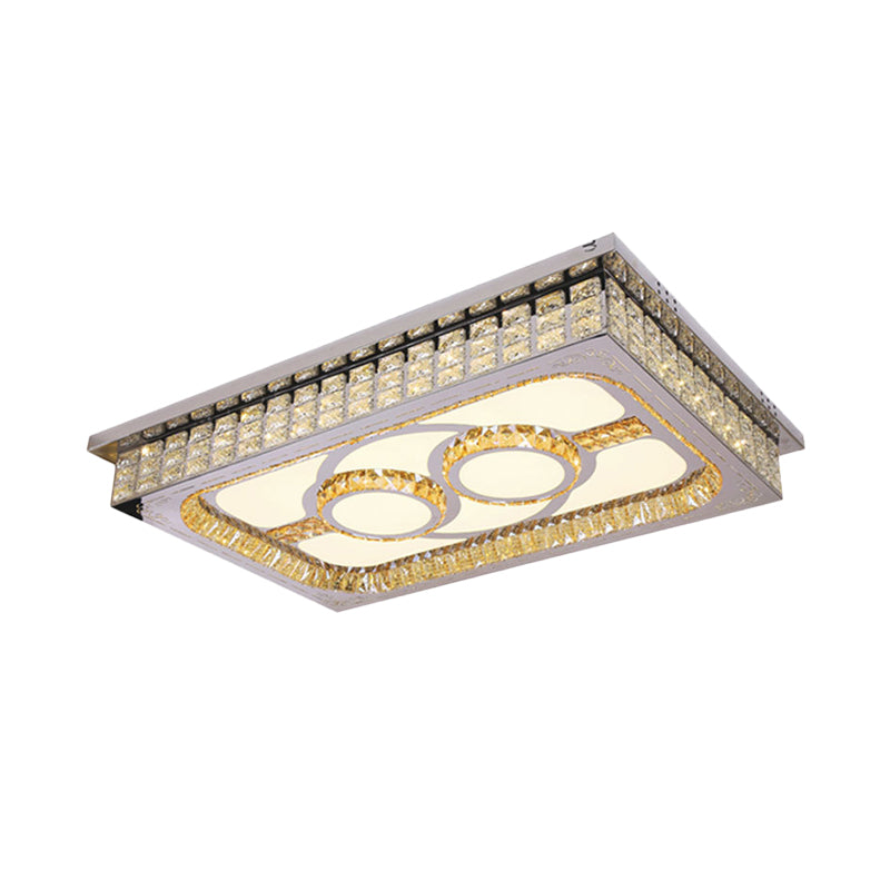 Modern LED Ceiling Light with Clear Crystal Shade for Living Room