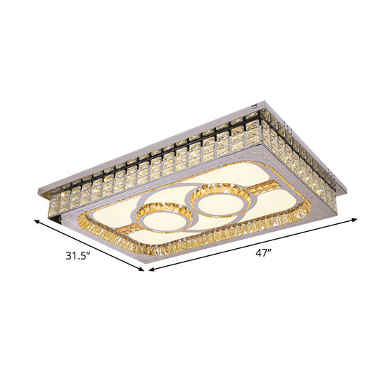 Modern LED Ceiling Light with Clear Crystal Shade for Living Room