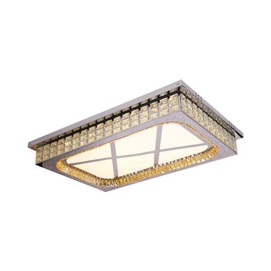 Modern LED Ceiling Light with Clear Crystal Shade for Living Room