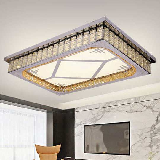 Modern LED Ceiling Light with Clear Crystal Shade for Living Room